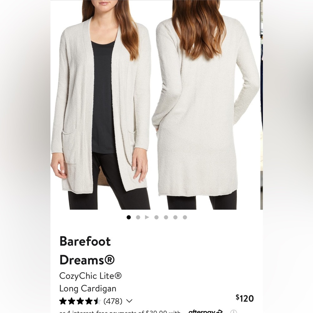 NWT barefoot dreams cardigan Xs